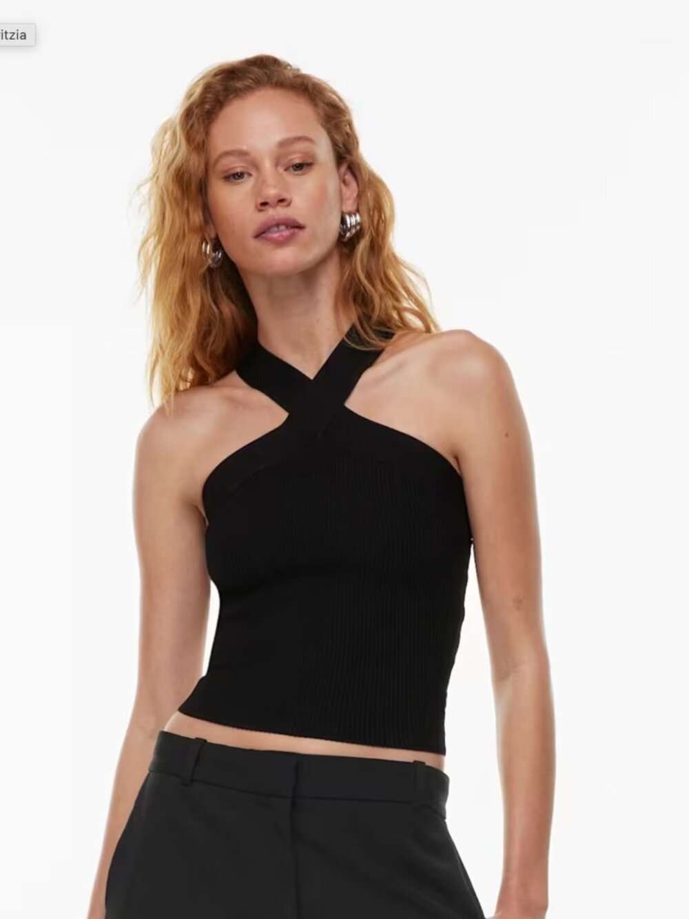 Babaton Aritzia Scuplt Knit Criss Cross Tank